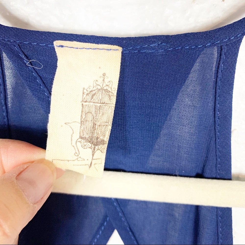 Anthropologie Midi Blue Dress - Picture 3 of 8